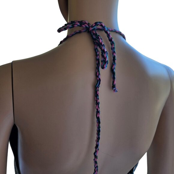 One-of-a-Kind Patchwork & Rose Festival Halter Top - Picture 6 of 7